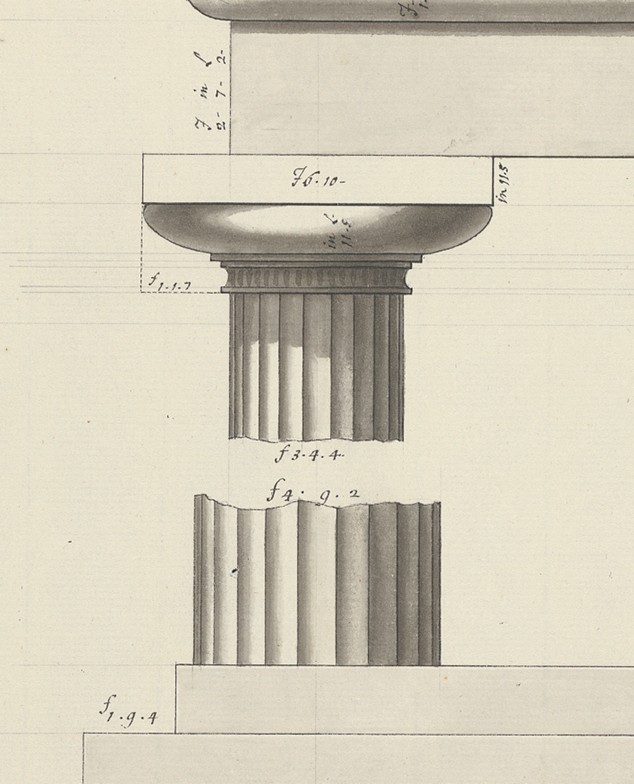 Sketch of a greek doric order column
