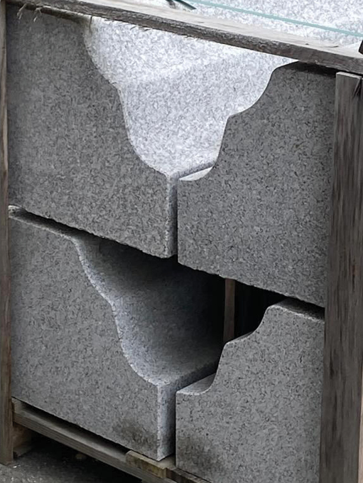 Stones stacked to make negative space motif